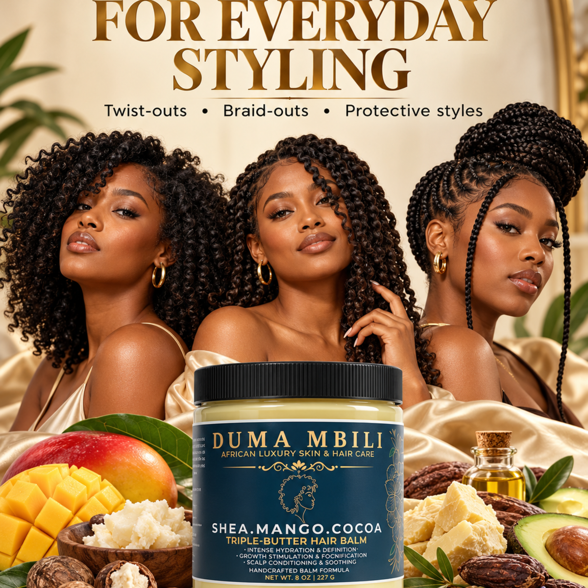 Duma Mbili Shea • Mango • Cocoa Triple-Butter Hair Balm