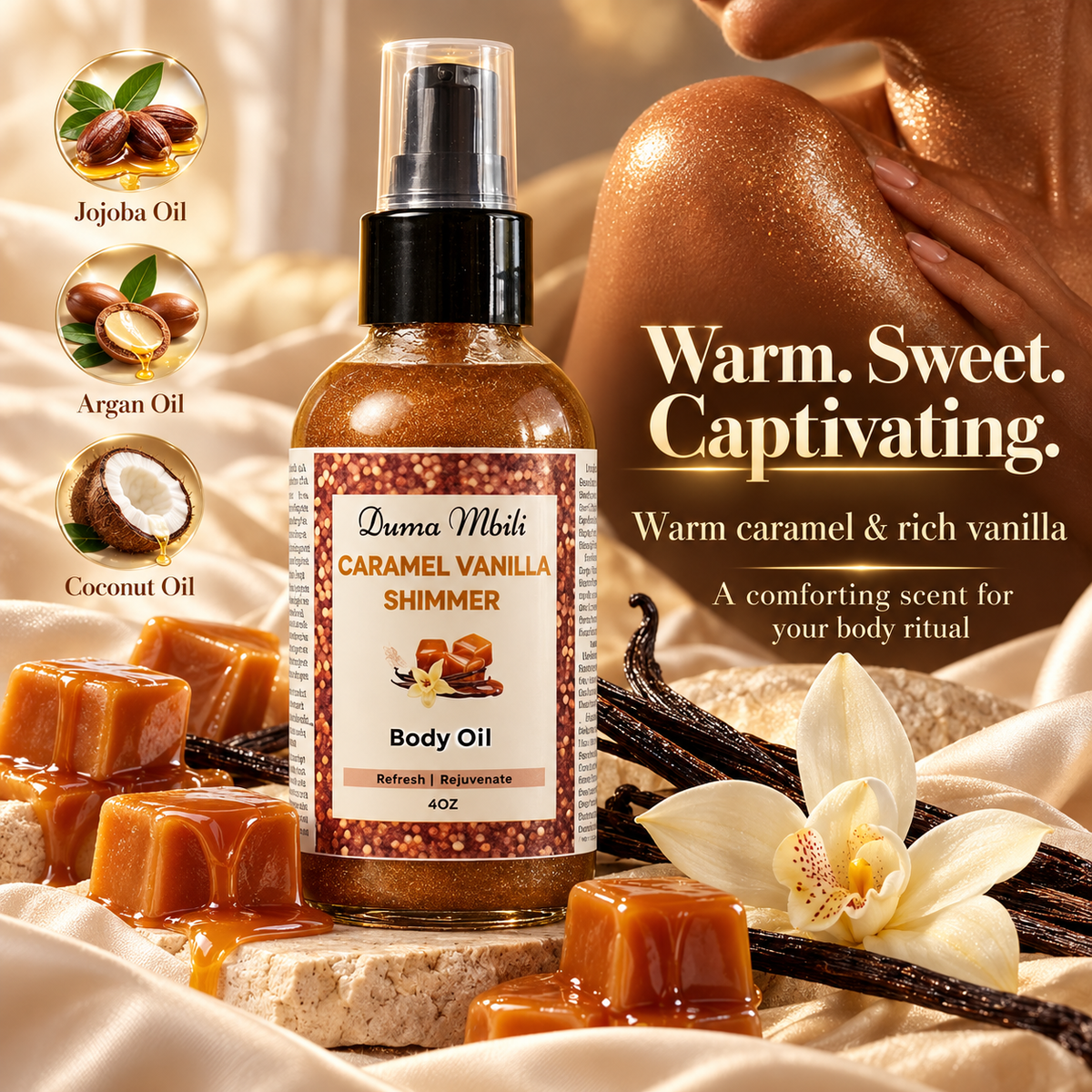 Caramel Vanilla Shimmer Body Oil