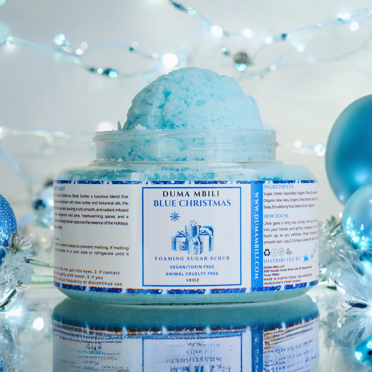 Blue Christmas Foaming Sugar Scrub