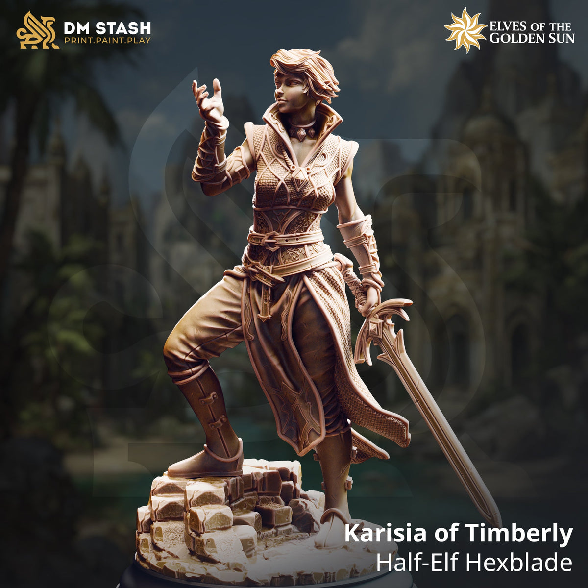 Karisia of Timberly, Half-Elf Hexblade (Female Half-Elf Warlock)