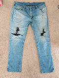 Vintage Levi's 511 Light Blue Distressed Slim Straight Jeans 38x32