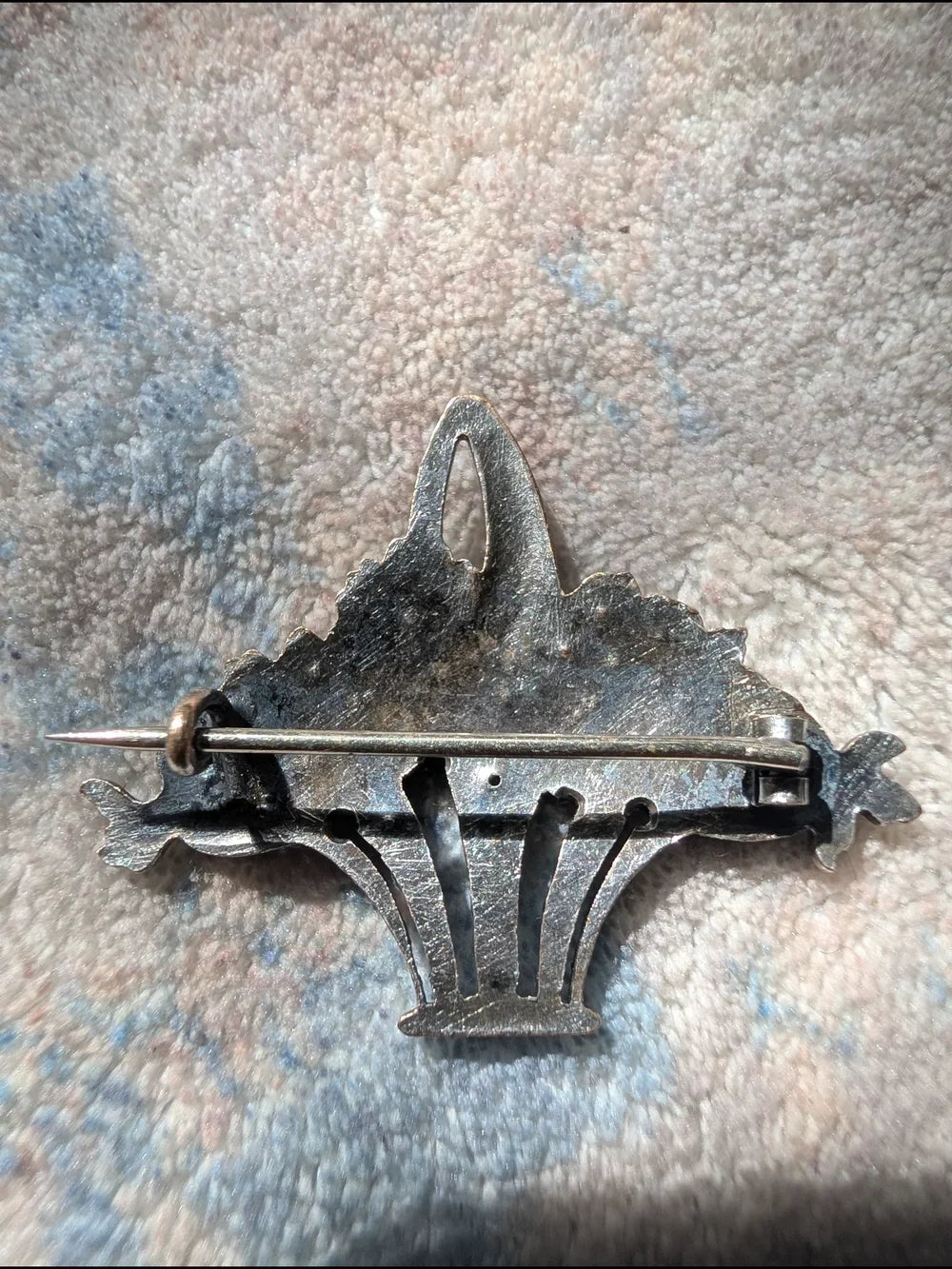Vintage Edwardian Silver Coloured Paste Giardinetti Brooch