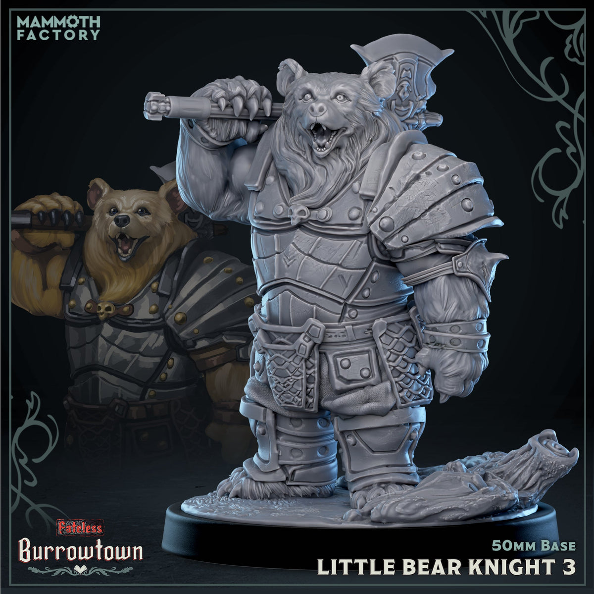 Little Bear Knight (Male Bearfolk Soldier)