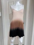 Lush Beige-to-Black Ombre Slip Mini Dress Women's Small