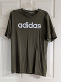 adidas Olive Green Short Sleeve Logo Tee Men's Large