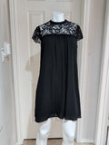 Decree Black Lace Shift Dress with Lace Yoke Women's Large