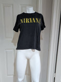 NIRVANA Black T-shirt with Yellow Logo 100% Cotton Women's Medium
