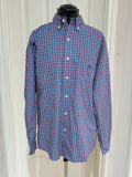 Chaps 'Easy Care' Blue and Red Plaid Button-Down Shirt New Men's Large