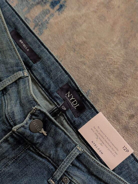 NYDJ Mid Wash Denim Bermuda Shorts with Rolled Cuffs NWT