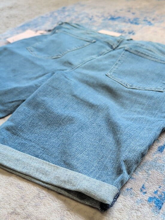NYDJ Mid Wash Denim Bermuda Shorts with Rolled Cuffs NWT
